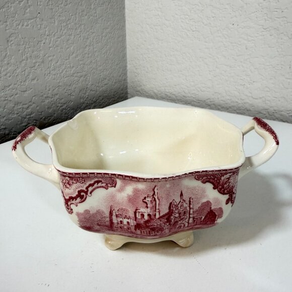Johnson Brothers Other - 🏰 VTG Johnson Brothers "Old Britain Castles" Open Sugar Bowl Pink/Red *READ* 🏰